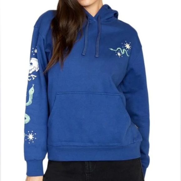 RVCA Tempted Graphic Hoodie in Moody Blue - Picture 1 of 12